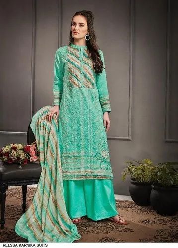 Plazzo Full Sleeves Cotton embroidery suits