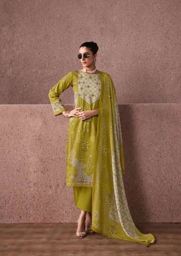 Jam Cotton Suits With Self Embroidery, Unstitched