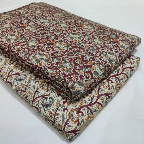 44inch Cotton Cream Printed Suit Fabric