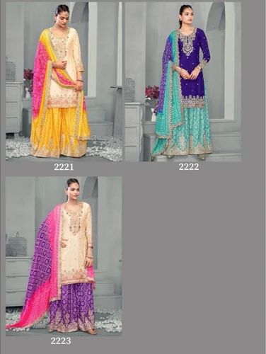 Muslin Pure Jam Silk Cotton Embroidery Work Salwar Suit, Stitched