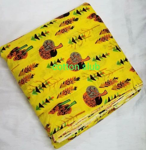 Cotton Slub Fabric, Floral, Multicolour