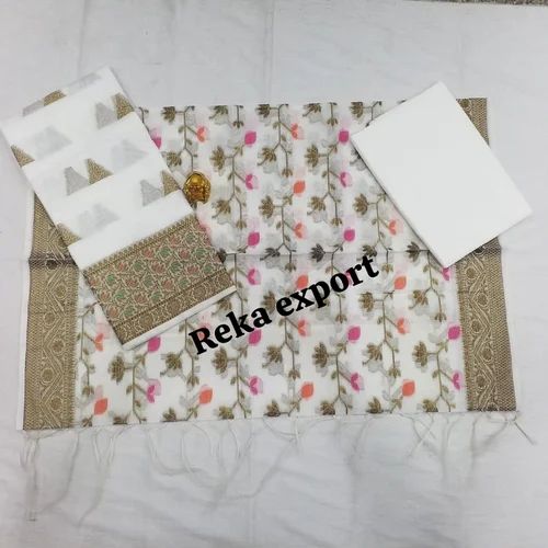 Printed Multicolor Banarasi Cotton Silk Suit Sets
