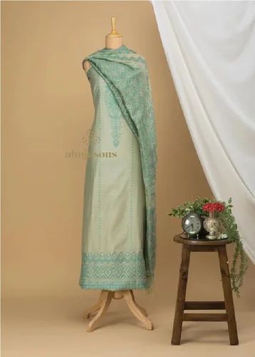 SKU AS01234997 Cotton Silk Suit With Zari Weaving, Unstitched