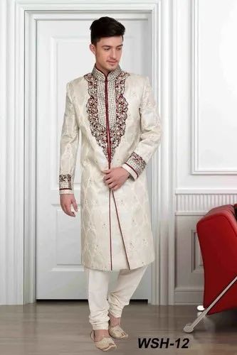 Traditional Stitched Exclusive Embroidered Sherwani, Size: 38-48