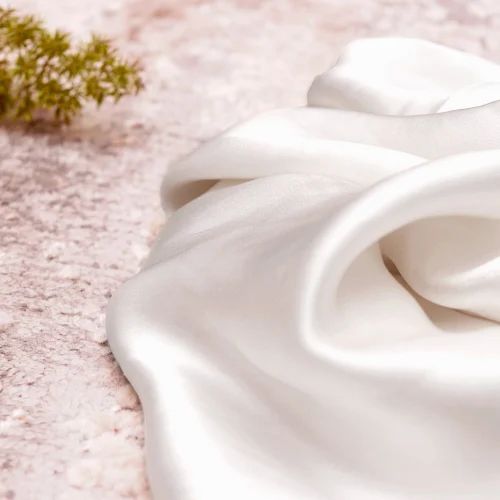 Cotton Satin Fabric, Plain/Solids, White