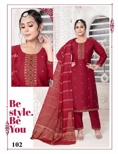Silk Cotton Churidar Suit