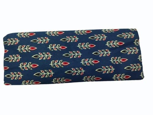 Dark Blue Ikat Printed Cotton Blouse Material