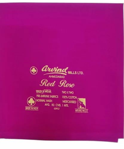 Plain Redrose Pure Cotton Blouse Fabric, Width (Panna): 92 cm (36 inch)