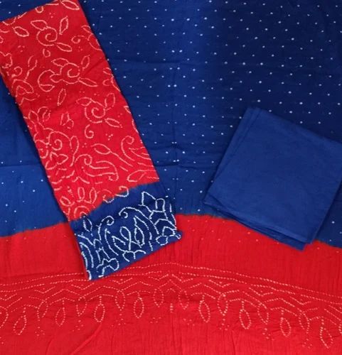 Madhuri Creation Cotton Regular Wear Unstitched Modern Bandhej Suits