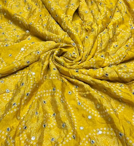Pure Chinon Bandhni Fabric