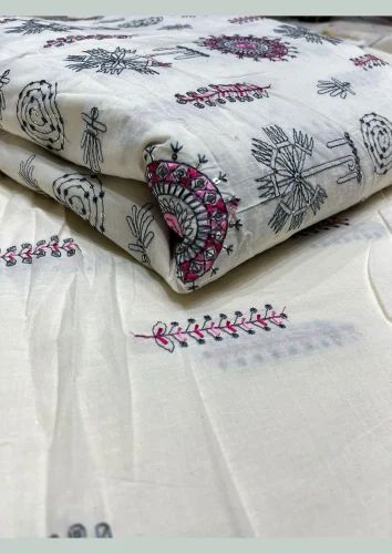 Kaftan Pure Cotton Embroidered Suit, Sharara