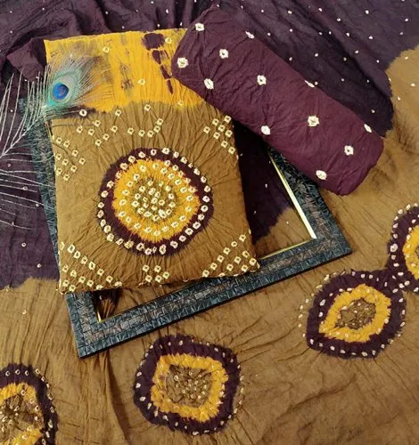 Pramukh Fab Cotton Bandhani Salwar Suit Dress Material