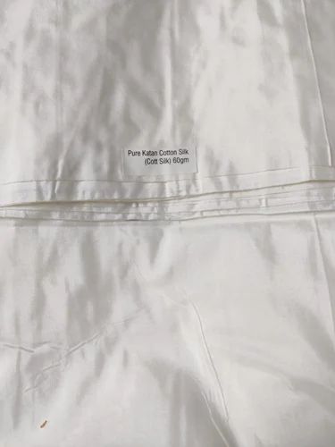 Cotton Silk Fabric, Plain/Solids, Beige