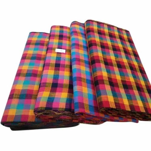 For Dress Handloom Cotton Fabric, Check/stripes