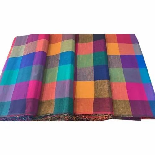 For Dress Checked Handloom Cotton Fabric, Check/stripes