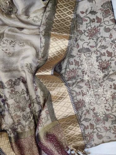 Cotton Embroidered tissue zari Ladies Suits