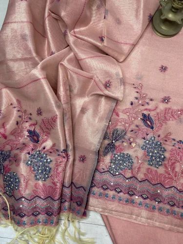 Silk Tissue Jamdani chudidar material