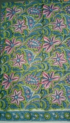 Cotton 44-45" Hand Block Printed Running Fabric, For Garments, GSM: 100-150
