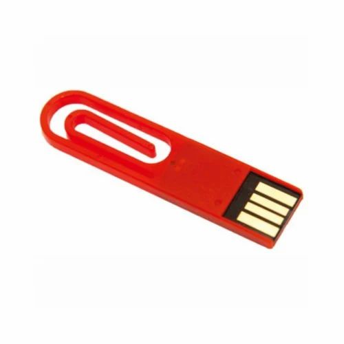 Red Plastic U Clip Pendrive, 4 gb