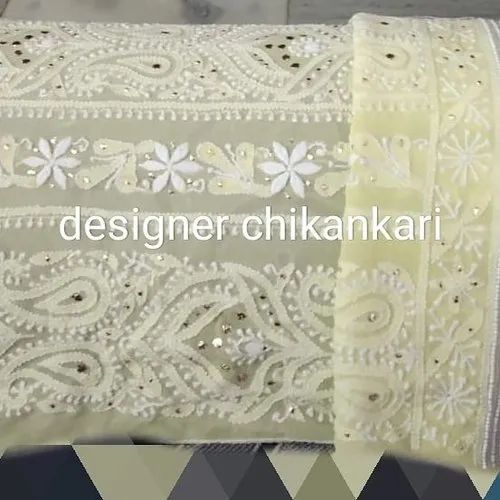 Unique Chikan Anarkali Designer Georgette Suit, Handwash