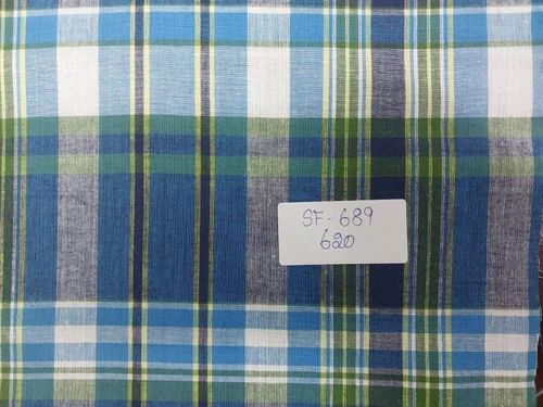 Blue Cotton Madras Check Plaid Fabrics