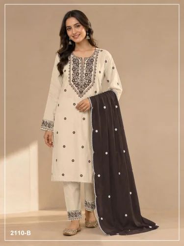 Khadi Cotton Embroidery Suit