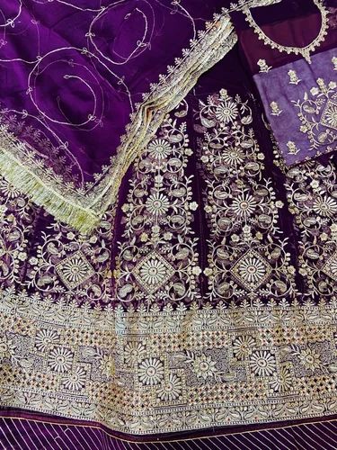 Georgette Rajasthani Rajputi Poshak with Humraahi Odhani and Aari Work
