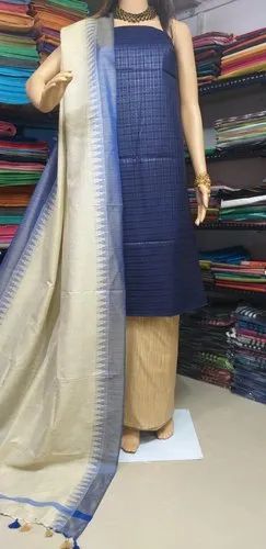 SK HANDLOOM Cotton KHADI SILK SUIT SET, Machine wash
