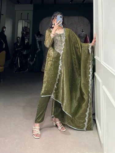 Gold Crush Ethnic Dress, Party Wear