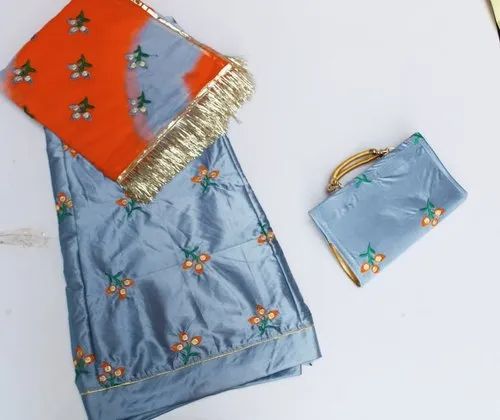 Party Wear Embroidery Royal Rajputi Dress, Dupatta Size: 3.50