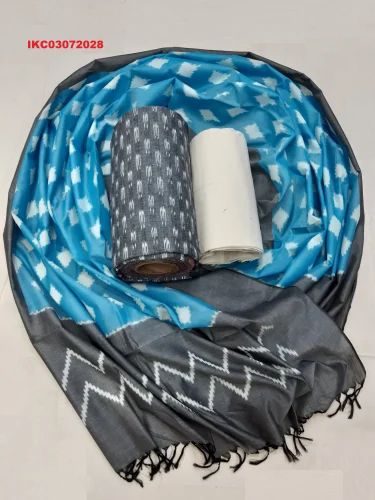 Handloom Double Ikkat Cotton Dress Materials