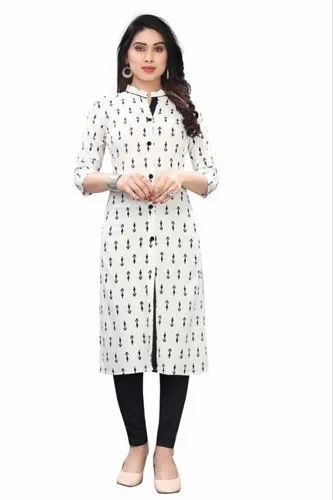 Designer Ikkat Cotton Kurtis, Wash Care: Dry Clean