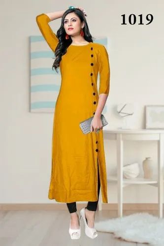 Party Wear Regular Ikat Designer Kurti, Wash Care: Handwash, Features: Good