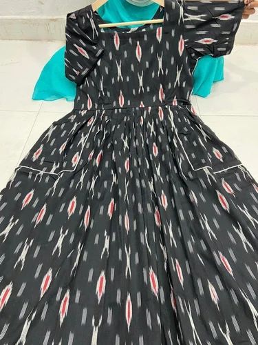 Multicolor Cotton Ikat Kurti, Size: S