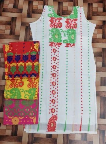 Handloom Jamdani Work Kurti Pieces, Size: XL