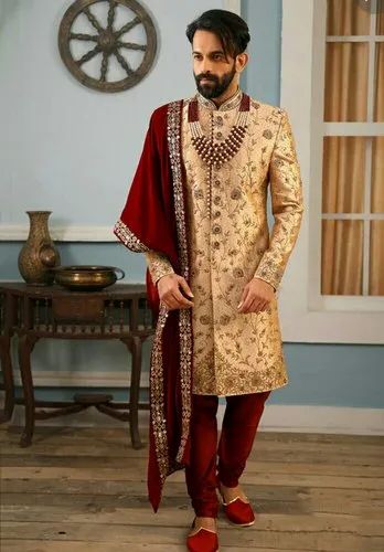 Golden Groom Designer Sherwani