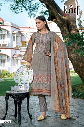 Lawn Cotton And Embroidery Suit, Unstitched