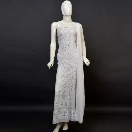 Suit Length Pure With Mukaish Work