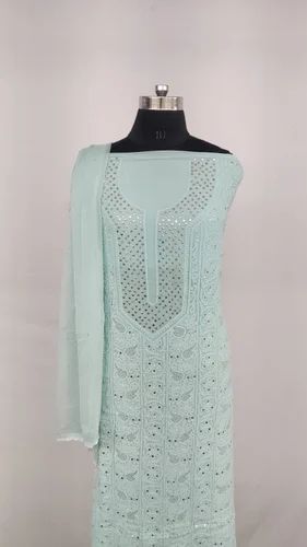 Unstitched chikan suit
