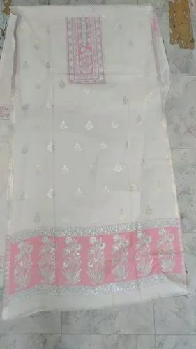 Woven Kani Zari Pure Cotton Suit with Bottom and dupatta