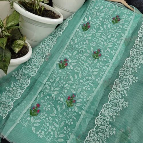 Thread Embroidery Unstitched Kota Doria Ladies Suit