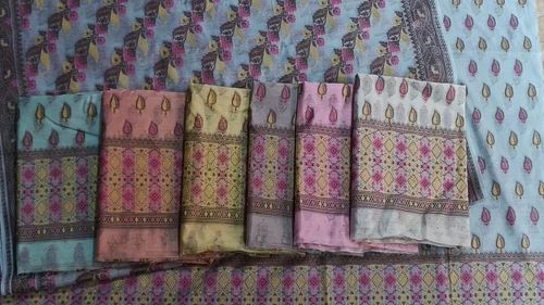 Printed Banarasi Cotton Unstitched Suits