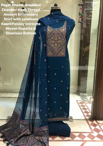 Khadi Jamdani unstitch suit