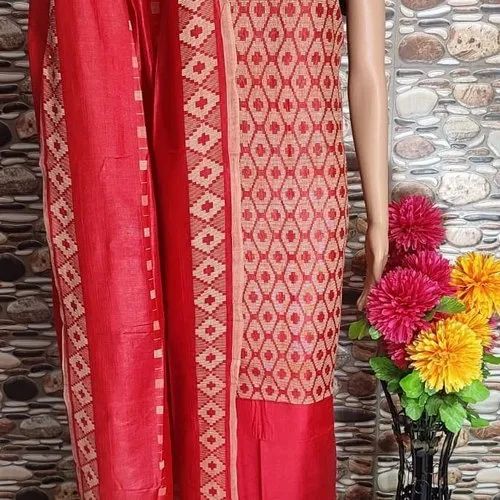 44-45" Pink Bhagalpuri Khadi Silk Suits Set