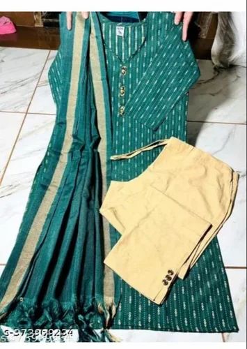 Plain Khadi Cotton Suits, Stitched