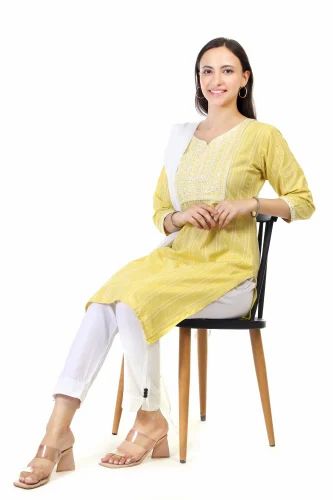 Self Design Cotton khadi lemon yellow kameez salwar with dupatta, Unstitched