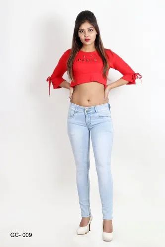 God's Club Regular Woman''s Skinny Fit High Waist 2 Button Side Blocking Jeans