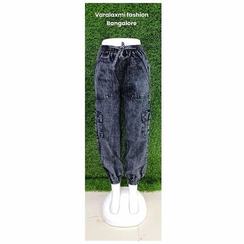 Ladies Gray Denim Jogger Jeans
