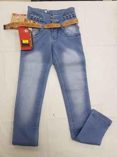 Denim Stretchable Ladies Party Wear Faded Jeans, Size: 28-36