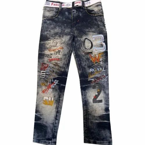 Regular Button Ladies Designer Printed Jeans, Waist Size: M-XXL, Packaging Type: Packet